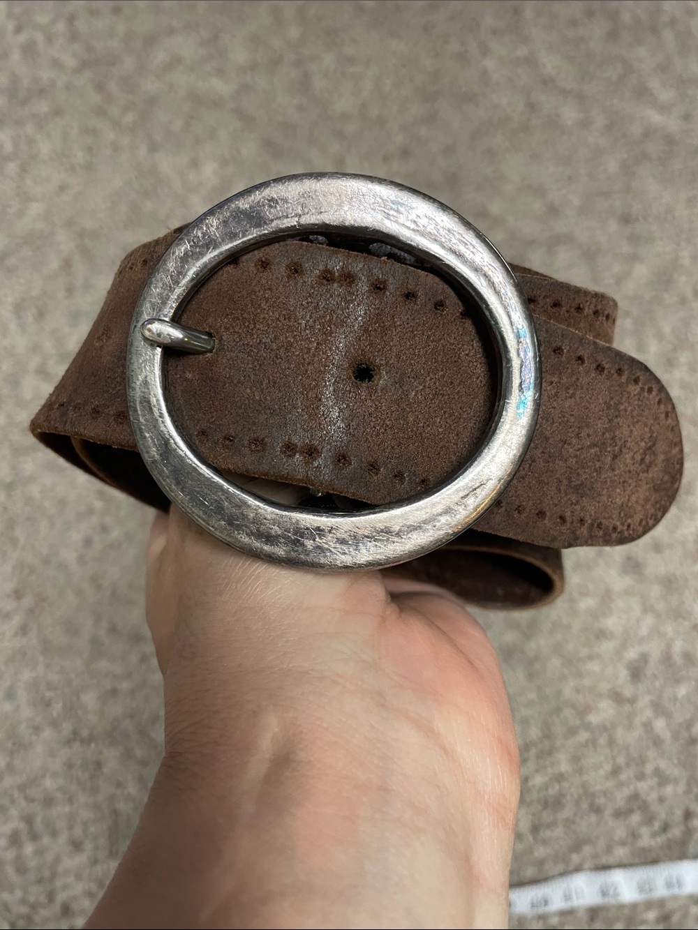 Vintage Levi’s brown leather with silver buckle belt